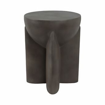 14 in Round Cement Contemporary End Table