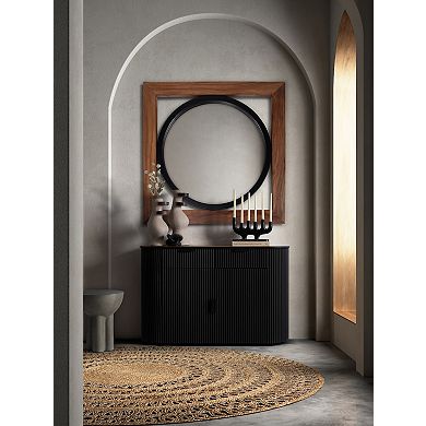 14 in. Round Cement Contemporary End Table