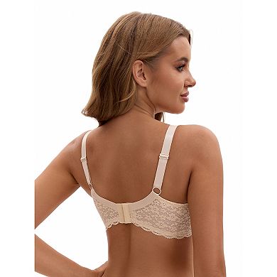3 Packs Women's Lace Underwire Adjustable Straps Push Up Soft Cup Bras