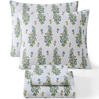 HLC.ME Floral Printed Bed Sheets Set - Wrinkle Resistant & Ultra Soft - Beds up to 15 in Deep