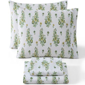HLC.ME Floral Printed Bed Sheets Set - Wrinkle Resistant & Ultra Soft - Beds up to 15 in Deep