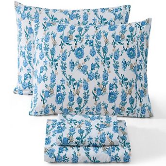 HLC.ME Floral Printed Bed Sheets Set - Wrinkle Resistant & Ultra Soft - Beds up to 15 in Deep