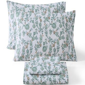HLC.ME Floral Printed Bed Sheets Set - Wrinkle Resistant & Ultra Soft - Beds up to 15 in Deep