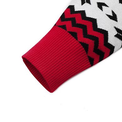 Mens Long Sleeve Crewneck Color Block Christmas Sweater Tops