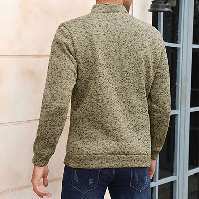 Men's Long Sleeve Fleece Shirt Henley Collar Casual Pullover Top