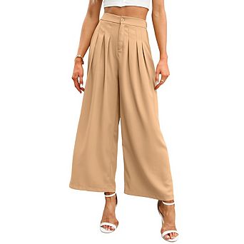 Women’s High Waist Wide Leg Palazzo Dress Pants With Pockets Casual And Office Work Pants