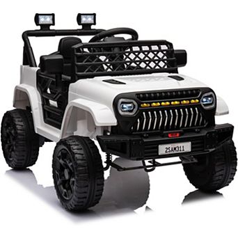 12V Kids Electric Ride-On Truck with Remote, Spring Suspension, LED Lights, Music, Dual 30W Motors