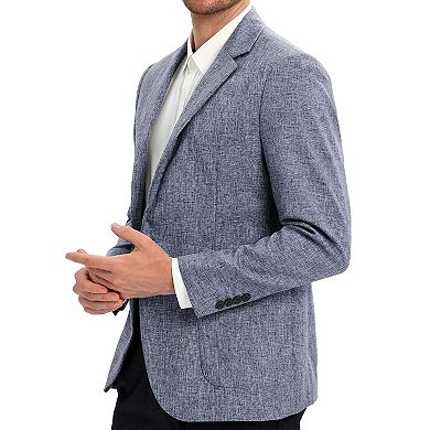 Men's One Button Suit Jacket Casual Slim Fit Lightweight Blazer