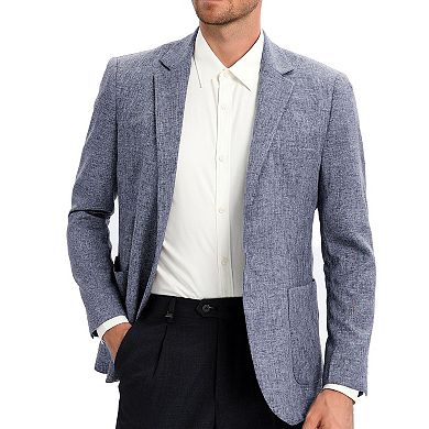 Men's One Button Suit Jacket Casual Slim Fit Lightweight Blazer