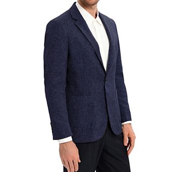 Men's One Button Suit Jacket Casual Slim Fit Lightweight Blazer