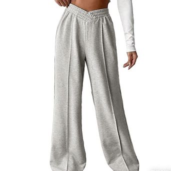 Women's High Waisted Wide Leg Pants V Waist Elastic Waist Casual Pants