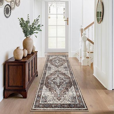 IDEALHOUSE Floral Washable Area Rug