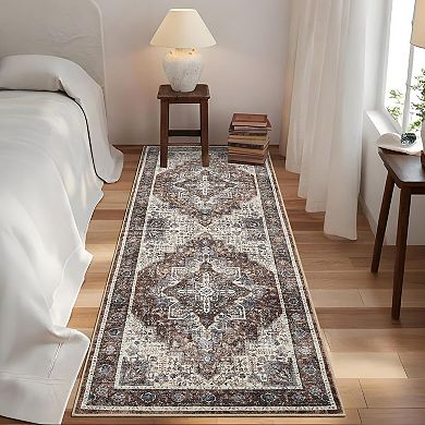 IDEALHOUSE Floral Washable Area Rug