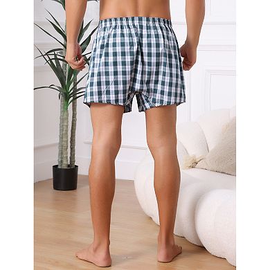 Plaid Boxer Shorts for Men's Cotton Lightweight Breathable Mid-Waisted Underwear 3 Packs