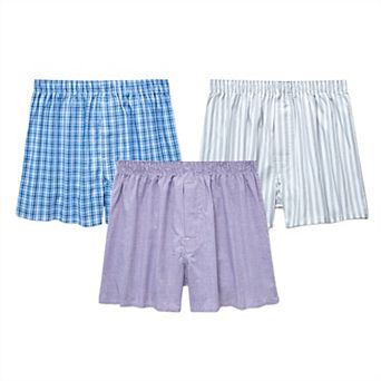 Plaid Boxer Shorts for Men's Cotton Lightweight Breathable Mid-Waisted Underwear 3 Packs