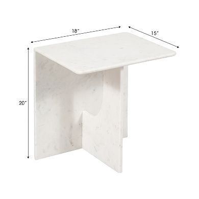 18 in. Rectangle Marble Accent Table