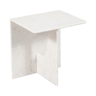 18 in. Rectangle Marble Accent Table