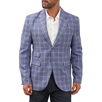 Mens Blazer Plaid Lapel Pocket Double Breasted Tuxedo Suit Jackets