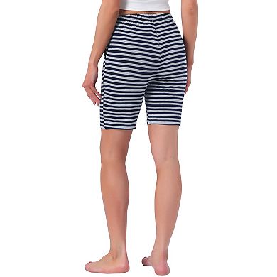 Women's Stripe Pajama Shorts Soft Lightweight Drawstring Pajama Bottoms Lounge Shorts with Pockets