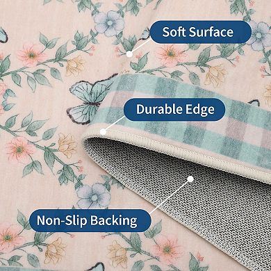 IDEALHOUSE Butterfly Floral Rug