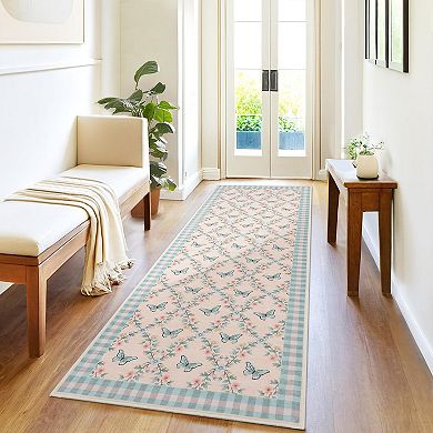 IDEALHOUSE Butterfly Floral Rug
