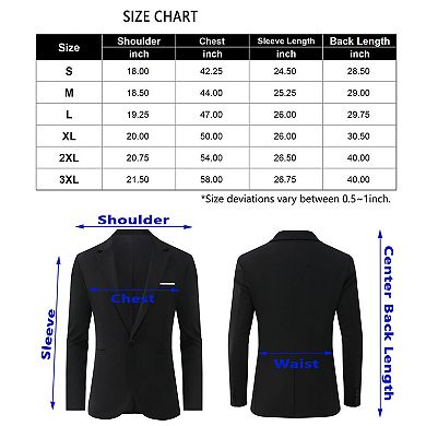 Men's Single Button Blazer Casual Notch Lapel Color Block Business Suit Jacket