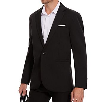 Men's Single Button Blazer Casual Notch Lapel Color Block Business Suit Jacket