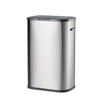 Slim 55L Stainless Steel Trash Can, 14.5-Gallon with Press-Top Lid for Kitchen, Office, Bathroom