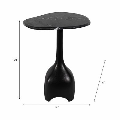 17 in. Marble Accent Table