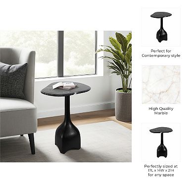 17 in. Marble Accent Table