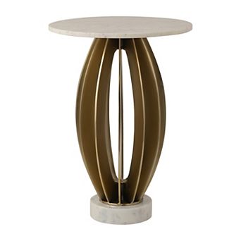 18 in Round Marble Modern Home End Table