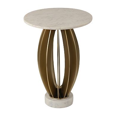 18 in. Round Marble Modern Home End Table