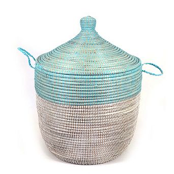 Dou Lid Storage Basket Two-Tone Low Storage