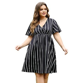 Women's Plus Size Casual Dress Wrap Dress Swing Dresses Plus Size a Line Party Mini Dress