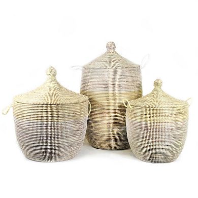 Dou Lid Storage Basket Two-Tone Medium Storage