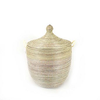 Dou Lid Storage Basket Two-Tone Medium Storage
