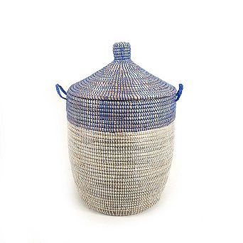 Dou Lid Storage Basket Two-Tone Medium Storage