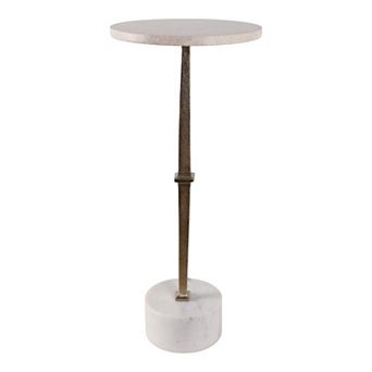 10 in Round Marble Top Cocktail End Table