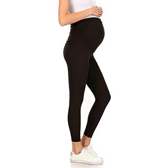 Maternity Support Leggings High-Waisted Stretch Pregnancy Pants with Full Belly Panel