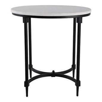 19.5 in Circle Marble Contemporary Frame End Table