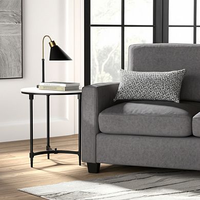 19.5 in. Circle Marble Contemporary Frame End Table