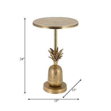 15 in. Round Metal Accent Table