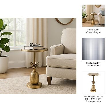 15 in. Round Metal Accent Table