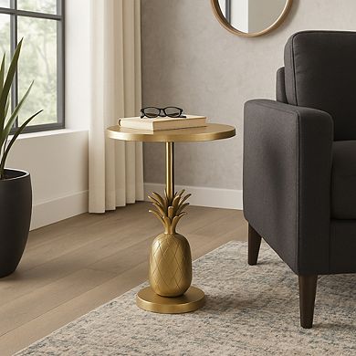 15 in. Round Metal Accent Table