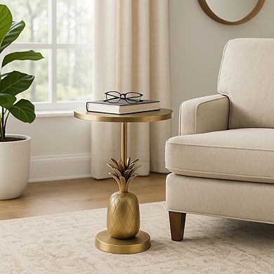 15 in. Round Metal Accent Table