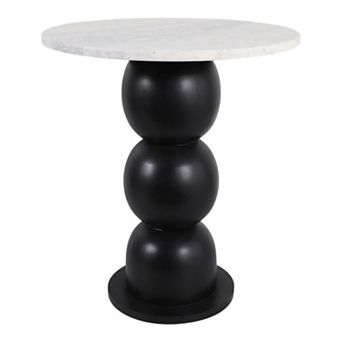 18 in Round Marble End Table with Bubble Base