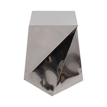 20 in Square Metal Twisted Geometric End Table