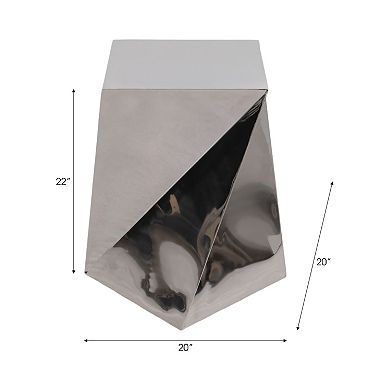 20 in. Square Metal Twisted Geometric End Table