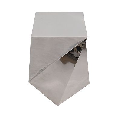 20 in. Square Metal Twisted Geometric End Table