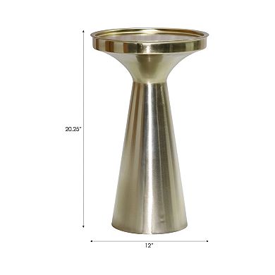 12 in. Circle Iron Tapered Base Cocktail End Table